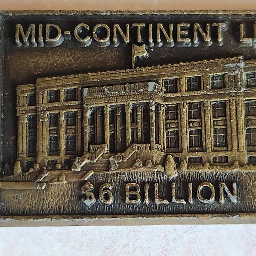 bronze vintage metal keychain plaque Florida Progress Co. 80th anniversary A+ su